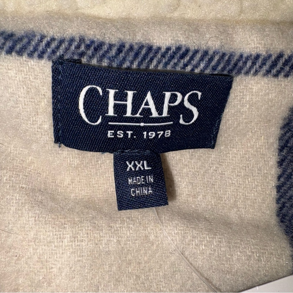 Chaps Plaid Sherpa Collar Shacket Description - Picture 4 of 8